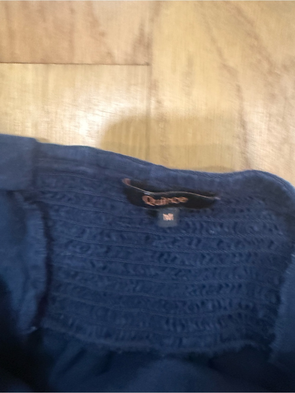 Quince Strapless Navy Linen Top - Picture 3 of 4